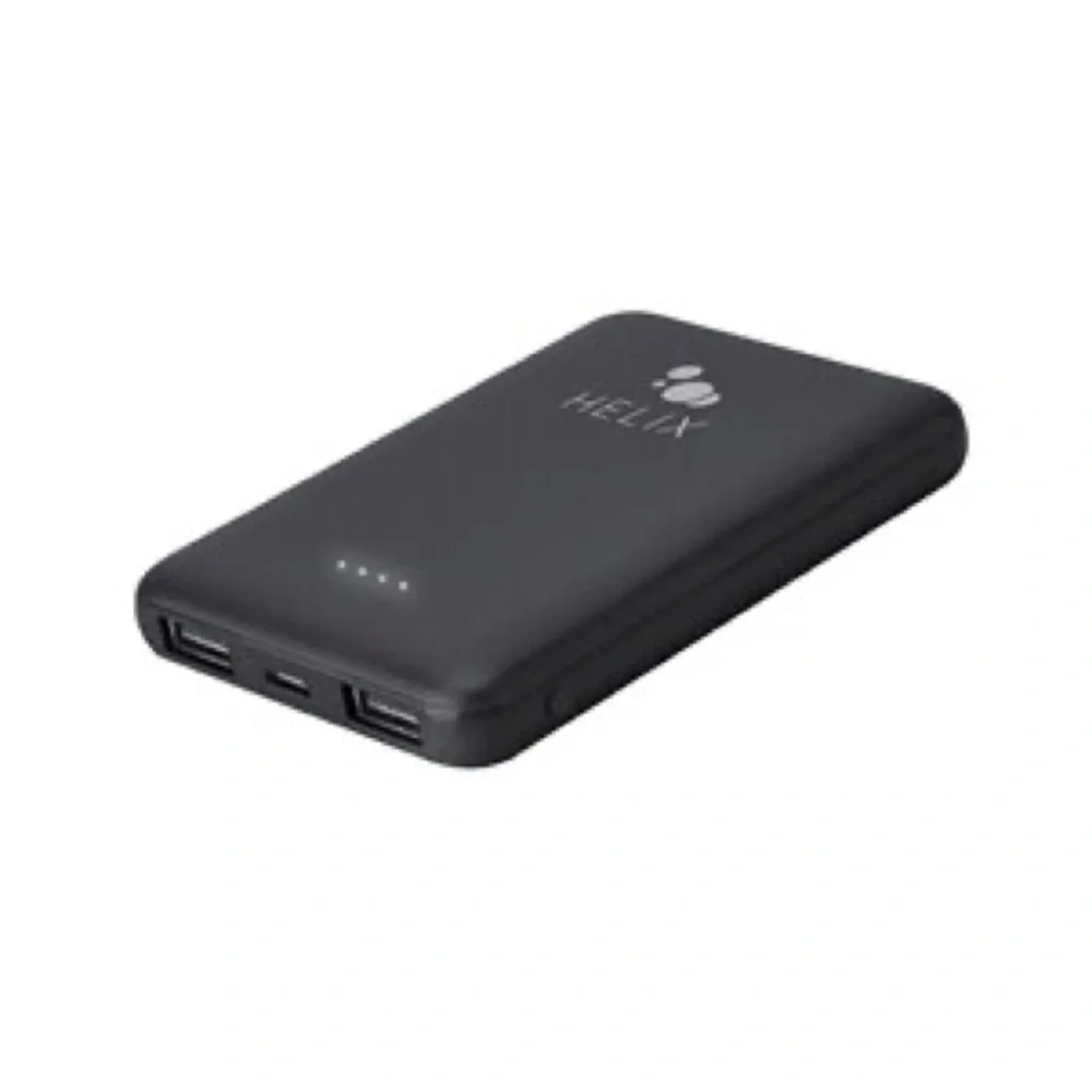 NWT Helix Power Bank 5,000 mAh with Dual USB-A Ports Black
